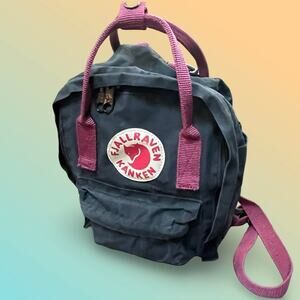 Fjallraven Kanken Mini Backpack Black Ox Red Straps 23561 Small 7L Daypack Bag